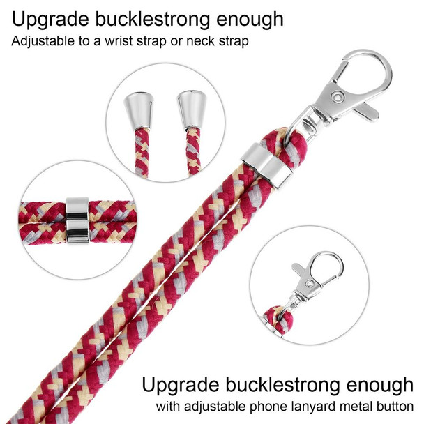 3 PCS Phone Lanyard Adjustable Detachable Neck Cord With Card(NO.46 red pink yellow)