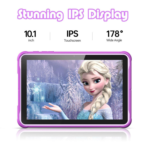 Pritom K10 Kids Tablet PC, 10.1 inch, 2GB+32GB, Android 10 Unisoc SC7731E Quad Core CPU, Support 2.4G WiFi / 3G Phone Call, Global Version with Google Play (Purple)