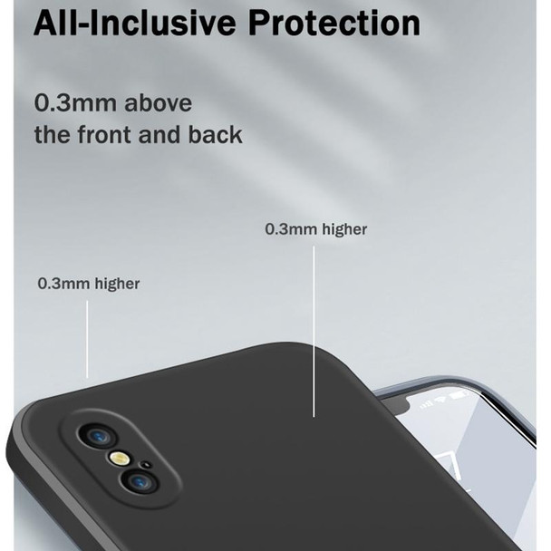 Solid Color Imitation Liquid Silicone Straight Edge Dropproof Full Coverage Protective Case - iPhone XS Max(Gray)