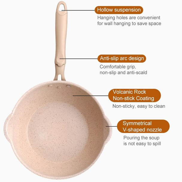 Thick Bottom Maifan Stone Household Small Frying Pan Non Stick Pan Deep Frying Pan, Color:26cm Black Without Cover