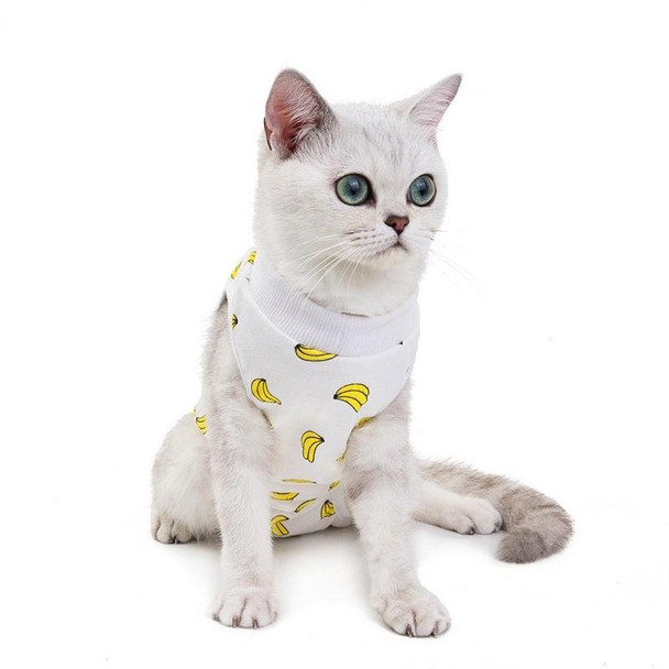 Female Cat Breathable And Anti-Licking Sterilization Clothing, Size: M(Banana)