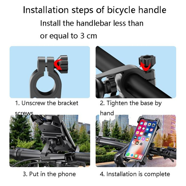 Electric Car Rearview Mirror Mobile Phone Bracket Bicycle Mobile Phone Bracket Motorcycle Handle Mobile Phone Bracket Riding Bracket, Colour: Bicycle Handle