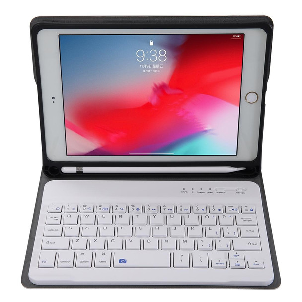 A05B Bluetooth 3.0 Ultra-thin ABS Detachable Bluetooth Keyboard Leatherette Tablet Case for iPad mini 5 / 4 / 3 / 2, with Holder(Rose Gold)