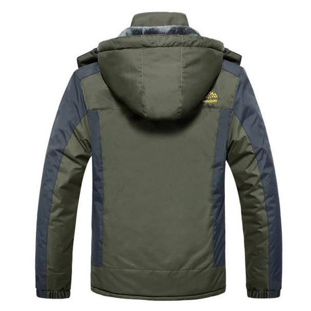 Winter Fleece Military Jackets Men Windproof Waterproof Outwear Parka Windbreaker Warm Coat, Size:XL(Army Green)