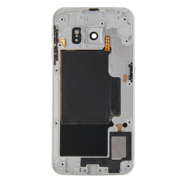 Full Housing Cover (Back Plate Housing Camera Lens Panel + Battery Back Cover ) for Galaxy S6 Edge / G925(White)