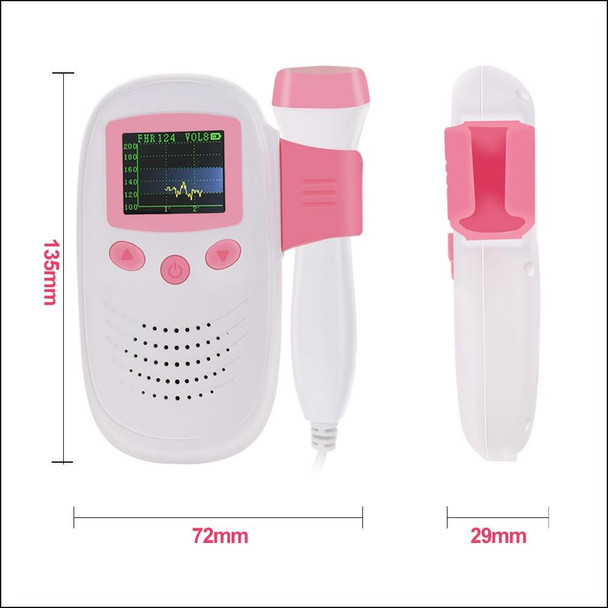 RZ-100S9 LED Fetal Doppler Ultrasound Sound Baby Heartbeat Detector Monitor Digital Prenatal Pocket Fetal Doppler Stethoscope