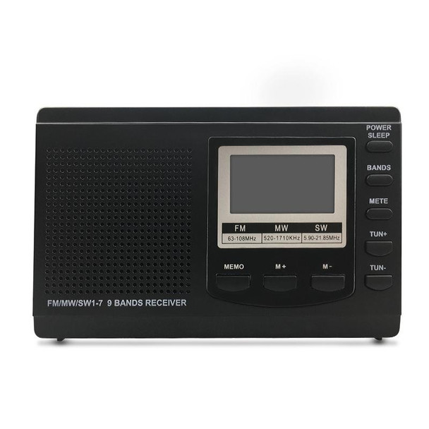 HRD-310 Portable FM AM SW Full Band Digital Demodulation Radio (Black)