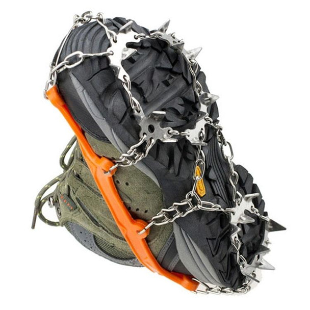 1 Pair 19 Teeth Anti-Slip Ice Gripper Hiking Climbing Chain Shoes Covers, Size:XL(Black)