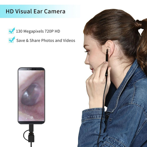 iw99A 1.3MP WiFi HD Visual Eardrop Endoscope Borescope with 6 LEDs, IP67 Waterproof, Lens Diameter: 5.5mm, Length: 2m