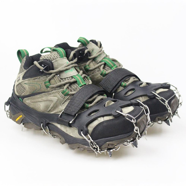 1 Pair  23 Spikes Crampons Outdoor Winter Walk Ice Fishing Snow Shoe Spikes,Size: XL  Black 