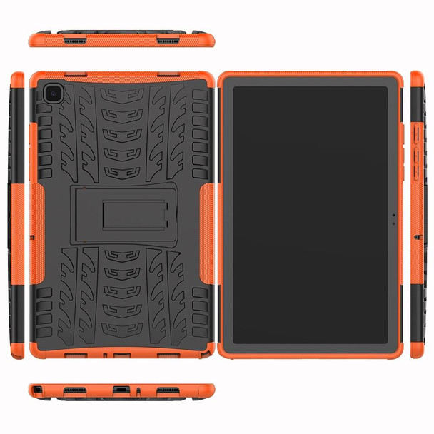 Samsung Galaxy Tab A7 (2020) T500/T505 Tire Texture TPU+PC Shockproof Case with Holder(Orange)
