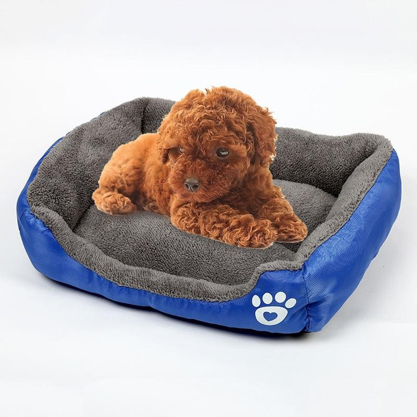 Candy Color Four Seasons Genuine Warm Pet Dog Kennel Mat Teddy Dog Mat, Size: S, 433210cm (Dark Blue)