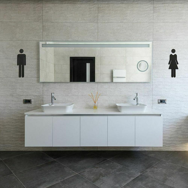 2 PCS 20cm 3D DIY Man & Woman Toilet Sticker WC Door Sign Decals Toilet Signs(Silver)