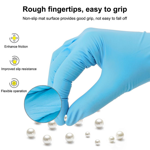 100 PCS Blue Disposable Butyronitrile Gloves Housework Supplies, Size: L, Suitable for Palm Width: 9cm-10cm