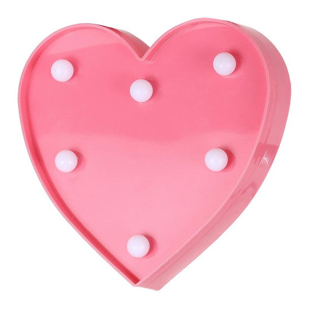 Creative Heart Shape Warm White LED Decoration Light, 2 x AA Batteries Powered Party Festival Table Wedding Lamp Night Light(Pink)