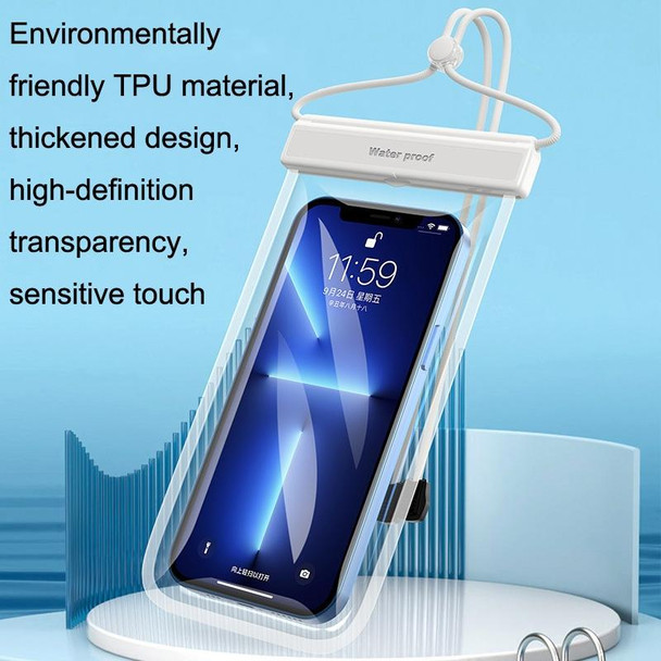 Swimming Diving Transparent TPU Dustproof and Waterproof Mobile Phone Bag(Light Blue)