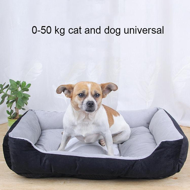 Dog Bone Pattern Big Soft Warm Kennel Pet Dog Cat Mat Blanket,with Rattan Mat & Blanket Size: XXS, 453015cm (Grey White)