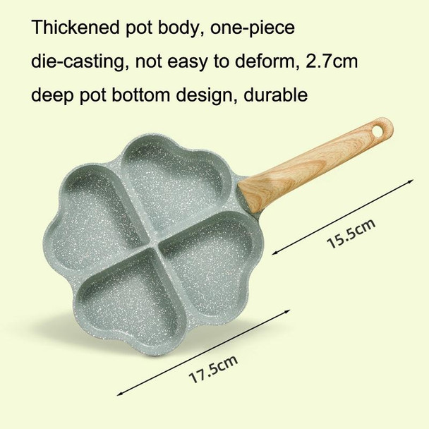 Maifan Stone Love Four-hole Fried Egg Pan Non-Stick Egg Dumpling Pan, Color: White + Oil Brush Spoon