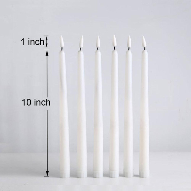 6 PCS B003 White Shell Long-rod Simulation Candle Light with Remote Control(Warm White Light)