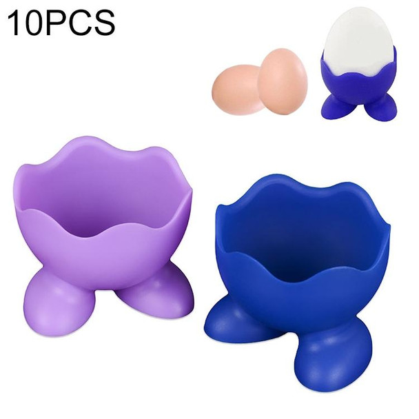 10 PCS Creative Environmentally Friendly Kitchen Gadgets Resistant Silicone Egg Cooker Food Grade Egg Tray Random Color Delivery