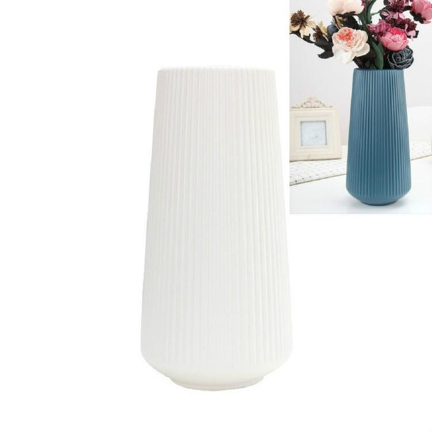 Simple Plastic Vase Dry and Wet Flower Arrangement Container(Milk White)