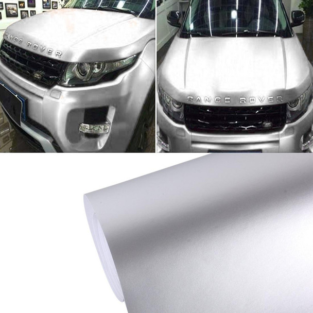 5m * 0.5m Ice Blue Metallic Matte Icy Ice Car Decal Wrap Auto Wrapping Vehicle Sticker Motorcycle Sheet Tint Vinyl Air Bubble Free(Silver)