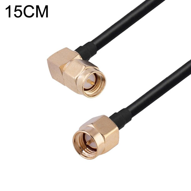 SMA Male Elbow to SMA Male RG174 RF Coaxial Adapter Cable, Length: 15cm