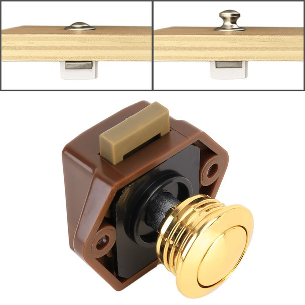 Press Type Drawer Cabinet Catch Latch Release Cupboard Door Stop Drawer Cabinet Locker for RV / Yacht / Furniture(Gold)
