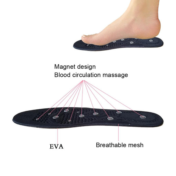 Memory Cotton Magnetic Massage Insoles, Size: Small 35-40cm(Black)