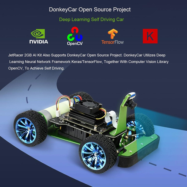 Waveshare JetRacer 2GB AI Kit, AI Racing Robot Powered by Jetson Nano 2GB, EU Plug