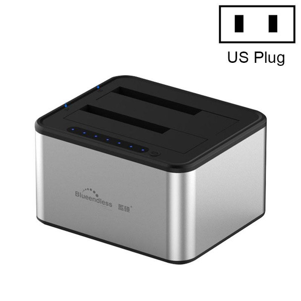 Blueendless 2.5 / 3.5 inch SATA USB 3.0 2 Bay Offline Copy Hard Drive Dock (US Plug)