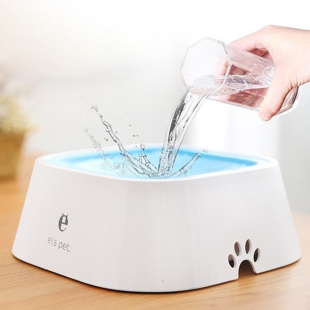 Pet Drinking Water Bowl Floating Not Wet Mouth Bowl Cat Dog Drinking Water Artifact(Blue)