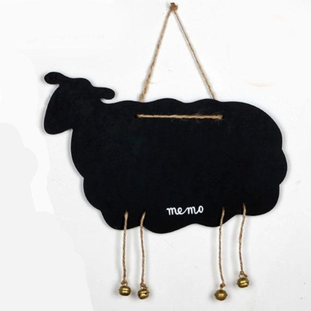 Double-Sided Hanging Wooden Creative Message Small Blackboard Home Decoration Wood Crafts(Sheep)