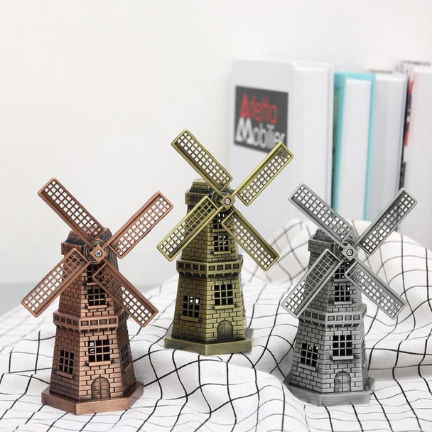 Metal Crafts Windmill Model Ornaments Decoration(Bronze)