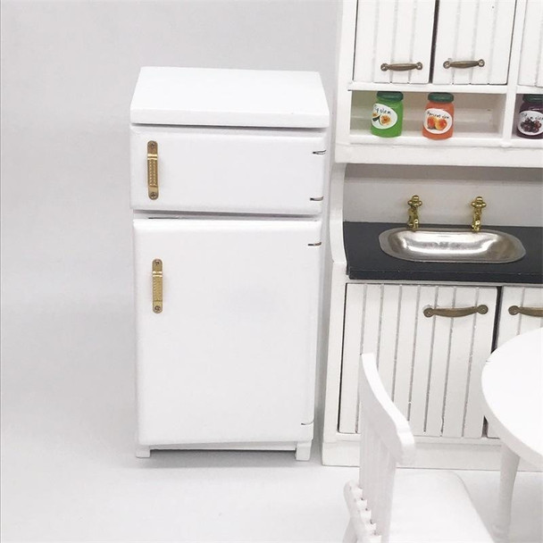 1:12 Doll House Mini Kitchen Model Refrigerator(White)