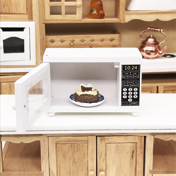 1:12 Model Doll House Kitchen Decoration Fine Microwave Oven(White)