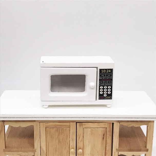 1:12 Model Doll House Kitchen Decoration Fine Microwave Oven(White)