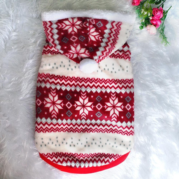 Pet Dog Christmas Costume Pet Snow Warm Coat, Size:XL(Red)