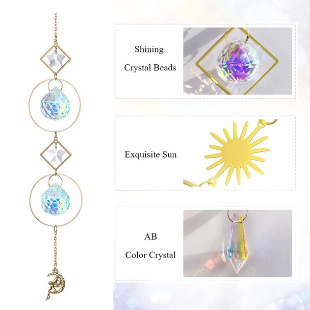 5 PCS Sun Star Moon Garden Crystal Ornament(No. 4)