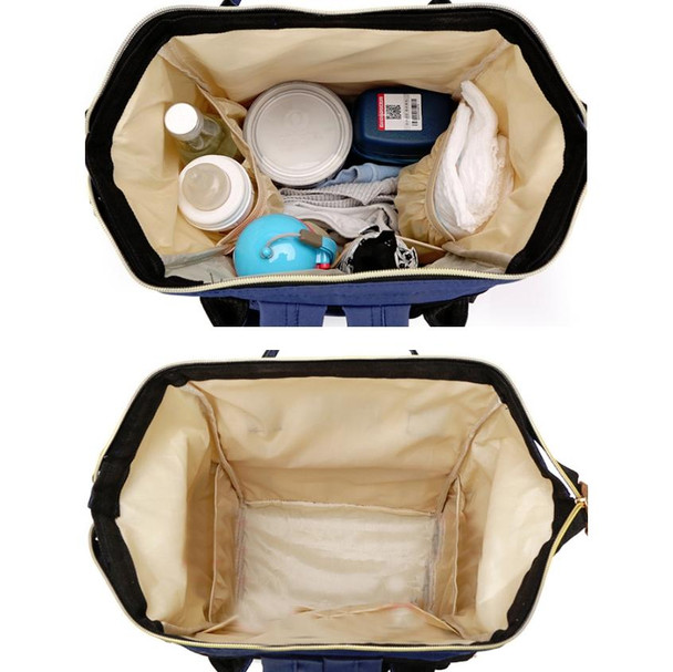 Mummy Bag Large Capacity Multifunctional Backpack Waterproof Baby Bottle Diaper Bag(Black)