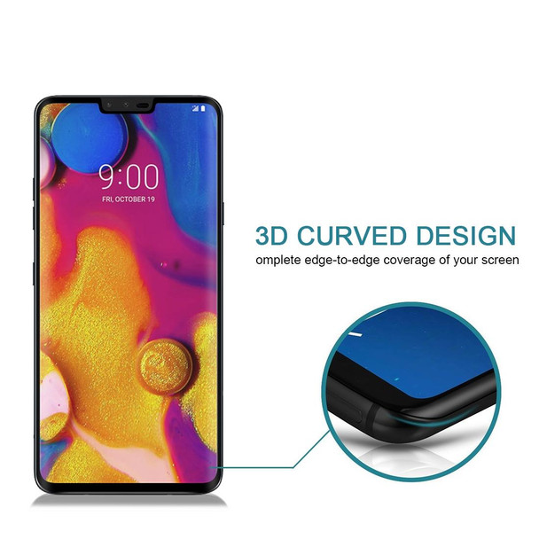 0.3mm 9H Surface Hardness 3D Curved Edge Full Screen Tempered Glass Film for LG V40 ThinQ