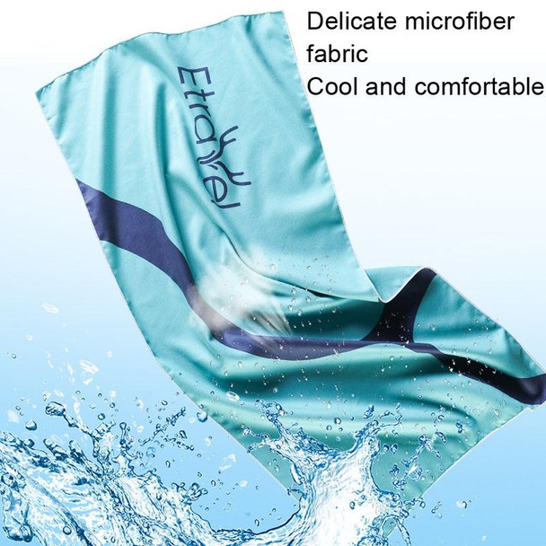 Etravel Sports Quick-drying Towel Double-sided Fleece Bath Towel, Color: Large Navy+Bath Towel