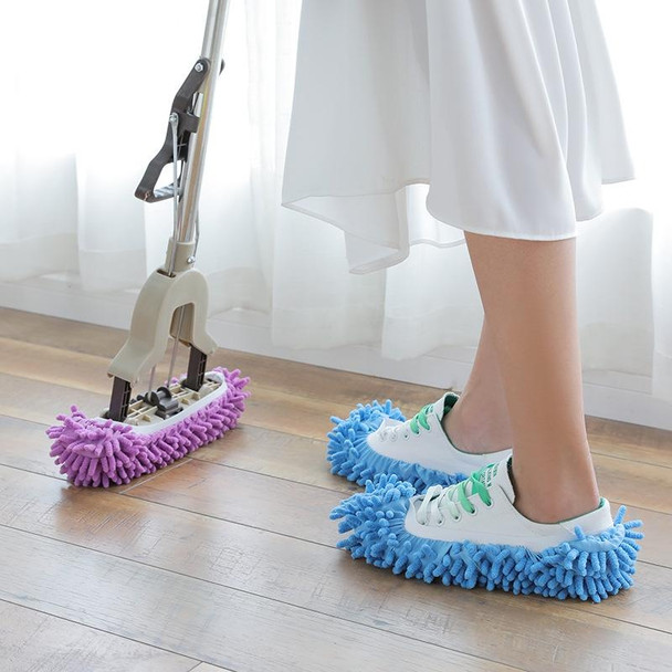 12 PCS Chenille Lazy Mopping Shoe Cover Clean Floor Removable and Washable Mop Random Color