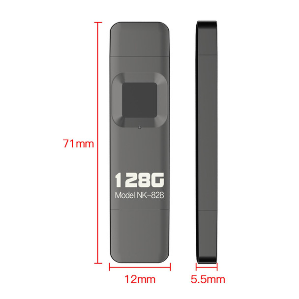 64GB NK-828 8 Pin + USB 2 in 1 Zinc Alloy U Disk with Fingerprint Unlock