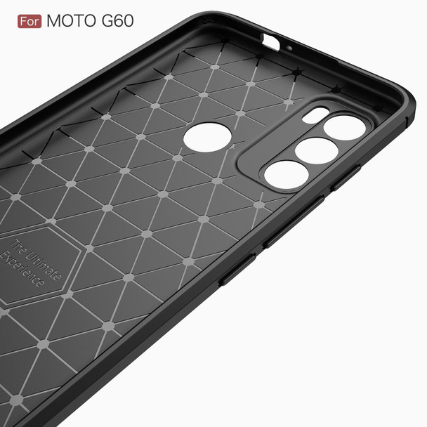 Motorola Moto G60 Brushed Texture Carbon Fiber TPU Case(Red)