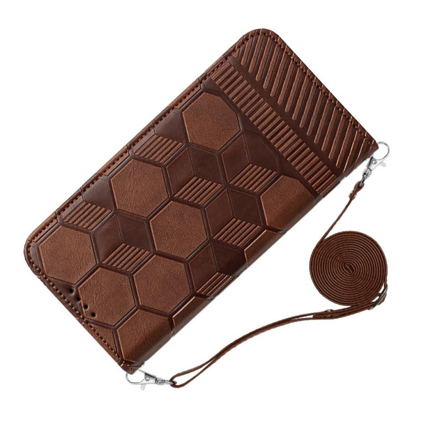 Crossbody Football Texture Magnetic PU Phone Case - iPhone SE 2022/SE 2020/8/7(Brown)