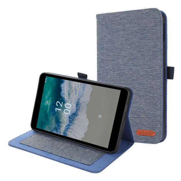 Nokia T10 Fabric PU + TPU Flip Tablet Leather Case(Dark Blue)