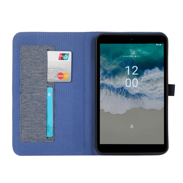 Nokia T10 Fabric PU + TPU Flip Tablet Leather Case(Dark Blue)