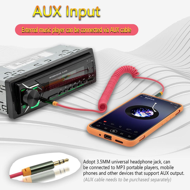 SWM503 Car Radio Receiver MP3 Player with Remote Control, Support FM & Bluetooth & USB & AUX & TF Card