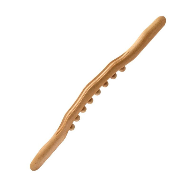 Eight-beaded Beech Wood Massage Stick Meridian Dredging Rolling Stick 53cm